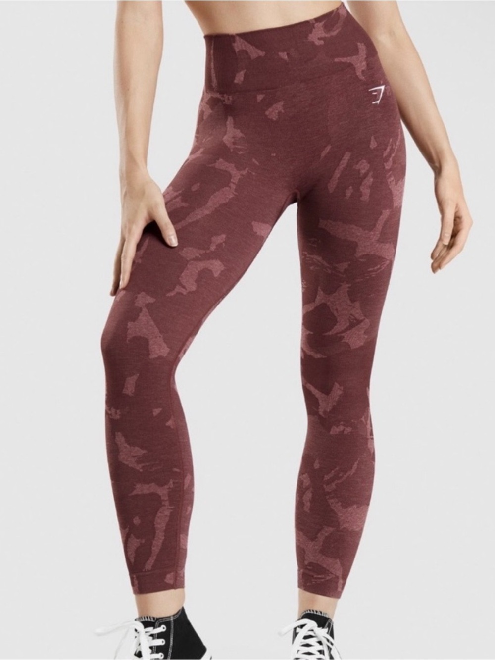 Gymshark Camo Seamless High Waisted Leggings cherry brown Size Medium